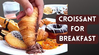 croissant breakfast ideas vegetarian  croissant for breakfast croissants breakfastideas shorts [upl. by Hannasus]