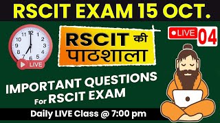 RSCIT Live Class 04  RSCIT 15 OCT 2023  RSCIT Exam Important Question RSCIT Computer Course [upl. by Peper866]