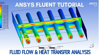 Fluid Flow and Heat Transfer Analysis  Cross Flow Heat Exchanger  ANSYS Fluent Tutorial  CFD [upl. by Yttik]