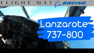 Lanzarote 360 view landing Boeing 7378 MAX cockpit view [upl. by Enaitsirk]