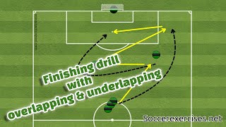 Finishing drill with overlapping amp underlapping  Soccer Exercises  297 [upl. by Nelram]