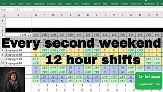 Every second weekend off with 12 hour shifts in Excel [upl. by Hunsinger713]