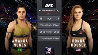 Amanda Nunes vs Ronda Rousey  UFC 298  Gameplay amandanunes rondarousey ufc3 ufcfightnight [upl. by Lewse]