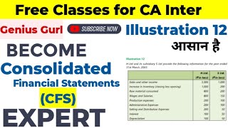 Illustration 12Consolidated Financial Statements CFS Advance Accounts CA Inter  Genius Gurl [upl. by Garey180]