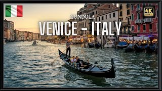 Gondola Ride  GRAND CANAL Sunset Best Time To Enjoy Gondola In Venice Italy Travel Vlog 4K HDR [upl. by Atsirhc568]