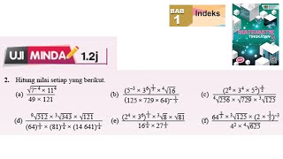 KSSM Matematik Tingkatan 3 Bab 1 indeks uji minda 12j no2 buku teks form 1 pt3 [upl. by Nemzaj301]