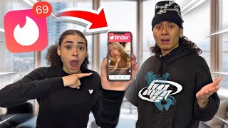 USING A DATING APP IN FRONT OF MY GIRLFRIEND PRANK SHE BROKE MY PHONE [upl. by Nessie]