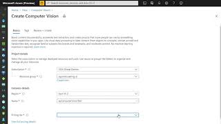 Azure Cognitive Services  Creating a Computer Vision Resource [upl. by Gesner97]