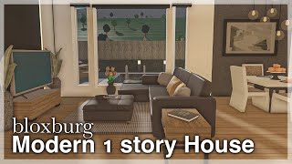 Bloxburg  Modern 1 Story House Speedbuild interior  full tour [upl. by Myriam]