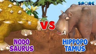 Nodosaurus vs Hippopotamus  Dino vs Animal S4E7  SPORE [upl. by Silohcin]