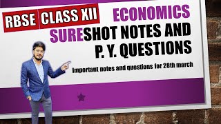 Economics class 12 Important notes and Previous year Questions  RBSE Economics Class 12 notes 2024 [upl. by Tran304]