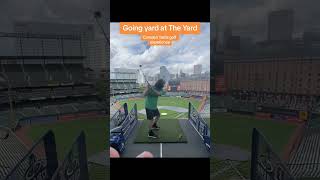 What a great experience to hit golf balls at Camden Yards today with my son upperdeck golf [upl. by Grobe]