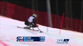 Mens slalom sitting  Run 2 Alpine Skiing  Sochi 2014 Winter Paralympic Games [upl. by Aninnaig]