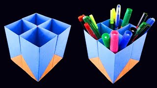 How to Make a Easy Paper Pen Holder  DIY simple paper craft [upl. by Dloreg]