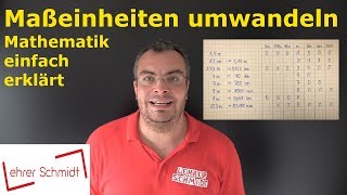 Maßeinheiten umrechnen km m dm cm mm  Mathematik  Lehrerschmidt  einfach erklärt [upl. by Mcclenon]