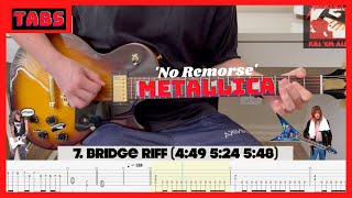 No Remorse  Metallica ALL RIFFS  TABS Guitar lessontutorialHow to play [upl. by Dean]