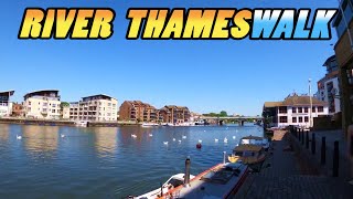 RIVER THAMES Walk  Kingston upon Thames to Teddington Lock  England 4k [upl. by Mientao]