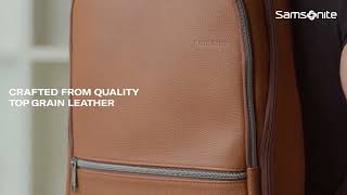 Samsonite Classic Leather Slim Backpack  wwwbagworldcomau [upl. by Portwine]