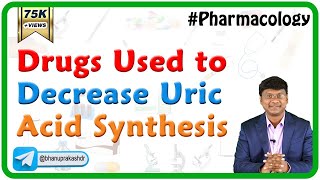 4Drugs used to decrease Uric acid synthesis  chronic Gout Neet PG  Fmge Pharmacology [upl. by Huxley]