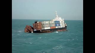 A real video of Sinking container ship at sea crew escape amp rescue operation conducted [upl. by Yengac281]