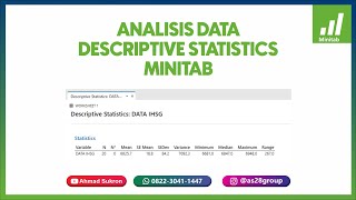 TUTORIAL MINITAB  STATISTIK DESKRIPTIF MINITAB ‼️ [upl. by Leban]