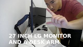 Review on LG IT Products 27UD58B Monitor and Invision® Monitor Arm [upl. by Hillel]