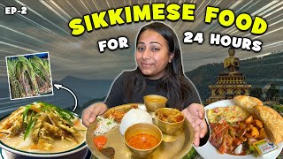 Eating Sikkimese Food for 24 Hours  Breakfast to Dinner in GANGTOK  Nimtho Local Market amp more [upl. by Aalst304]