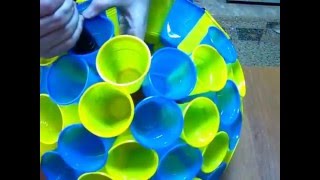 Шар из пластиковых стаканов  of plastic cups [upl. by Gredel961]