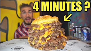 quotUNTOUCHABLEquot 4 MINUTE RECORD BURGER CHALLENGE  The quotBeastquot Burger Challenge [upl. by Zelle]