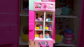 Shopkin toys  barbie freezer accessories mini things haul toys ASMR toys [upl. by Atilef]