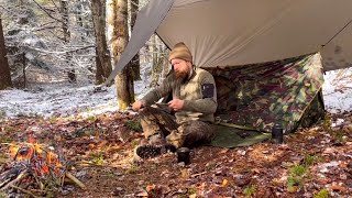 Winter Camping Russian Tent Hammock Mountaineering backpack Jerven Fjellduken Steak [upl. by Niuqauj]