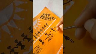 Warli art painting tutorial art warlipaintings easy postercolour shorts painting warliart [upl. by Atinnek744]