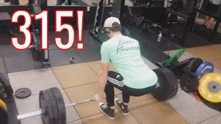 315lb DEADLIFT PR  Back amp Bicep Workout [upl. by Llenoj]