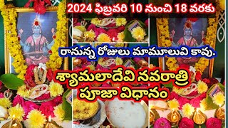 Shyamala Navaratri Pooja Vidhanam శ్యామలా నవరాత్రులు పూజ Guptha Navaratrulu 2024 syamalanavaratri [upl. by Asiak911]