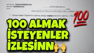 9Sınıf Sağlık Bilgisi ve Trafik Kültürü 1Dönem 1Yazılı [upl. by Priebe]