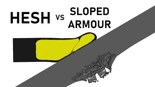 HESH vs SLOPED ARMOUR SIMULATION  105mm High Explosive Squash Head  Armour Penetration Simulation [upl. by Anaitit60]