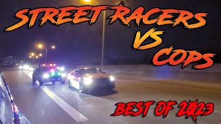 Street Racers VS Cops The Craziest ILLEGAL Street Races Of 2023  HUGE Crashes [upl. by Ojahtnamas199]