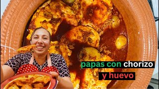 Receta Fácil Papas con Chorizo en 10 Minutos 🤤🥔 [upl. by Gipsy]