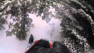 GoPro Off Trail Snowmobiling  Rangeley Maine Pro RMK Feb 2016 [upl. by Jess]