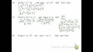 Honors Algebra 2 Unit 6 Review Solutions [upl. by Barby]