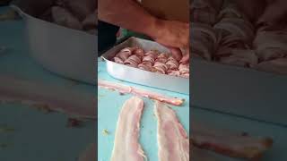 Frango com Bacon – Como Fazer Espetinho de Frango com Bacon Para Vender shorts [upl. by Baudin]