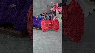 Trendy Crochet ✨️🎀👛✨️ Bow bagpursewristletcard pouch mini bag crochet crocheting crochetbag [upl. by Marquet]