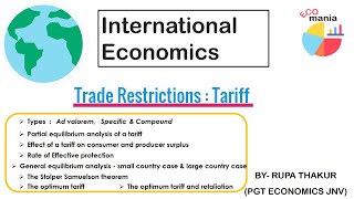 Trade restrictions  Tariff  International Economics [upl. by Adok178]