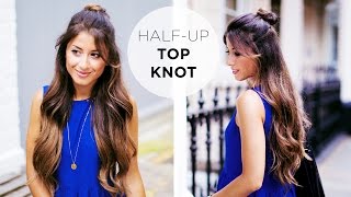 Half Up Top Knot Hairstyle Tutorial [upl. by Asiole]