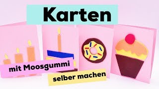 Geburtstagskarten basteln  süße DIY Geschenkideen 🍩 [upl. by Ailadgim]