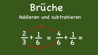 Brüche addieren und subtrahieren  Grundlagen mit Beispielaufgaben [upl. by Alesig]