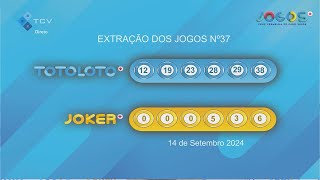 Extração Totoloto amp Joker  14 de Setembro de 2024 [upl. by Yrogreg]