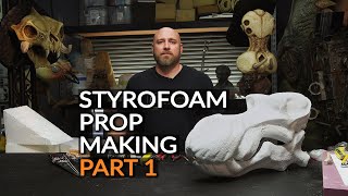 Styrofoam Prop Making Part 1 Designing Carving amp Texturing  PREVIEW [upl. by Otrebmuh]