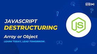 javascript JavaScript object and array destructure into variables [upl. by Yroggerg]