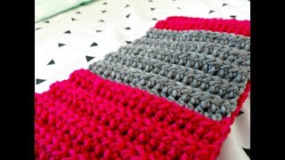 DIY Easy Crochet Striped Scarf [upl. by Manoop412]